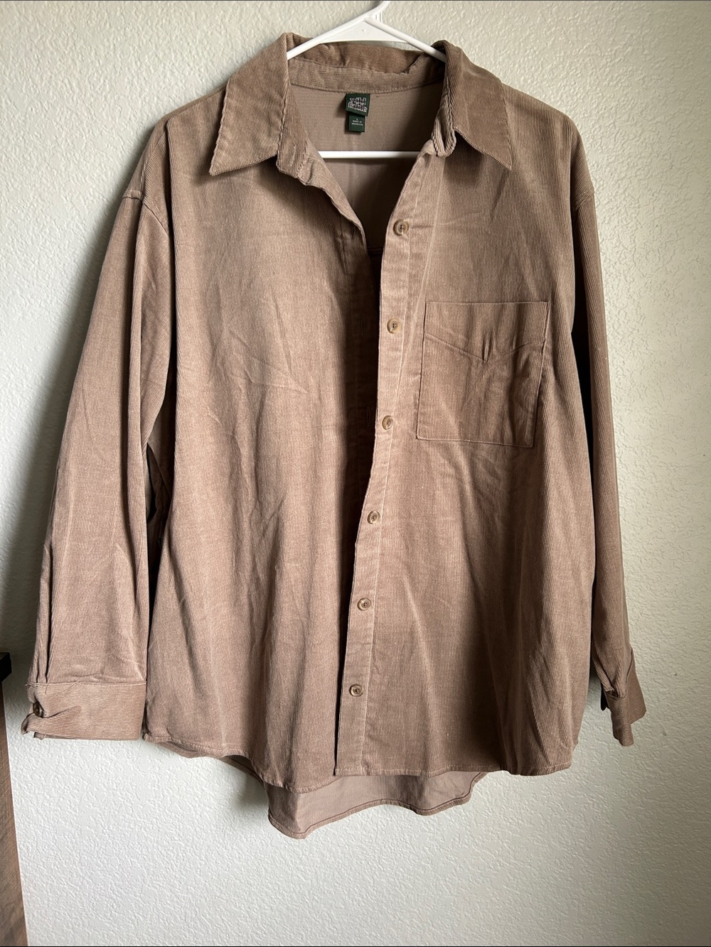 wild fable Corduroy Button-Up Shirt in Beige